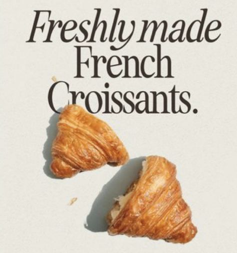 French Croissant, Brunch Club, Cafe Posters, Food Promotion, Design Cafe, Ads Creative Advertising Ideas, Coffee Shop Aesthetic, Food Graphic Design, Food Ads