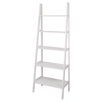 Corner Bookcase : Target Ladder Shelves, Wood Shelving Units, White Bookshelves, Ladder Storage, Ladder Bookshelf, Bookcase Organization, Corner Bookshelves, Bookcase Styling, Wood Ladder