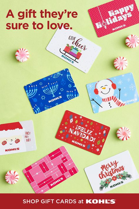 This holiday season, give a gift they’re sure to love with a Kohl’s gift card. These cute designs add a festive touch to any card, stocking or present. You can pick one up in store or send one by mail. (They ship for free!) Need to send something right away? Choose an e-gift card that emails to your loved ones in an instant. Shop gift cards and more at Kohl’s and Kohls.com. #giftcards #giftideas E-gift Card, Holiday Gift Guide Email Design, Gift Card Poster, Gift Card Christmas, Magazine Ideas, Gift Card Design, Holiday Gift Card, Recipes Christmas, Christmas Gift Card