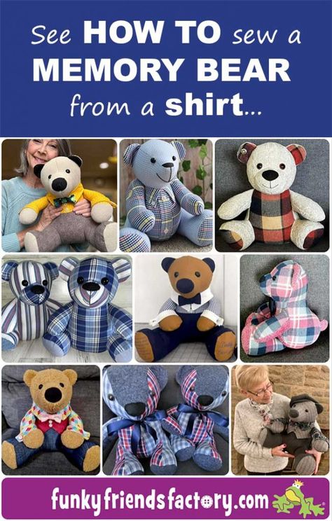 Tshirt Bear Pattern, How To Make A Teddy Bear Out Of A Shirt, Memory Pillow Pattern Free, Pattern For Memory Bear Free, Free Printable Teddy Bear Pattern, How To Make Memory Bears, Memory Bear Tutorial, Memory Bears Pattern Free How To Make, Teddy Bear From Loved Ones Clothes