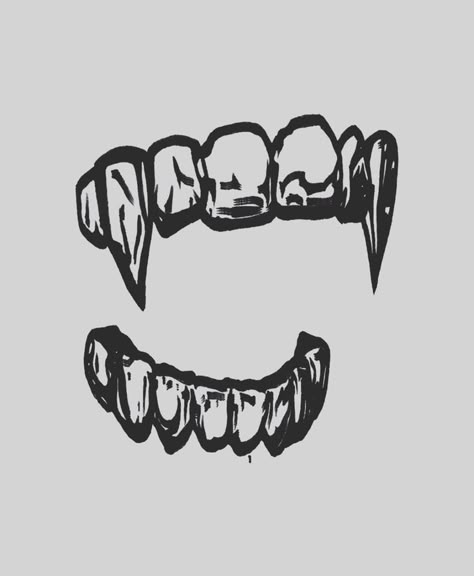 Vampire Teeth Tattoo, Teeth Tattoo, Art Tattoo Design, Tattoo Style Drawings, Graffiti Style Art, Tattoo Art Drawings, Body Stickers, Tattoo Flash Art, Black Ink Tattoos