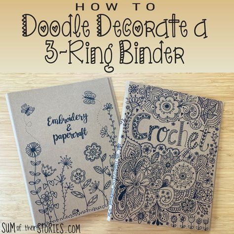 Doodle Decorate a 3-ring binder — Sum of their Stories Craft Blog Cool Designs To Draw, Hammered Flowers, Diy Wall Planter, Famous Drawing, Cute Designs To Draw, Doodle Art Flowers, Cool Doodles, Make Your Own Card, Drawing Ideas Easy