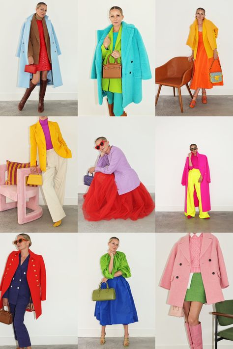 BOLD COLOR COMBINATIONS Bold Colors Outfits, Colorful Wardrobe, Colour Combinations Fashion, Color Combos Outfit, Colorful Outfits, Color Blocking Outfits, Color Combinations For Clothes, Business Portrait, Bold Color