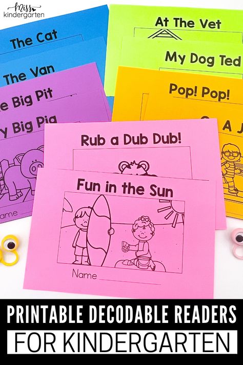 Colorful Printable Decodable Readers Phonics Decodable Books, Kindergarten Dibels Practice, Easy Readers For Kindergarten, Teaching Reading To Preschoolers, Short A Decodable Reader Free, Free Decodable Books, Decodable Poems For Kindergarten, Decodable Passages Kindergarten, Kindergarten Learning To Read