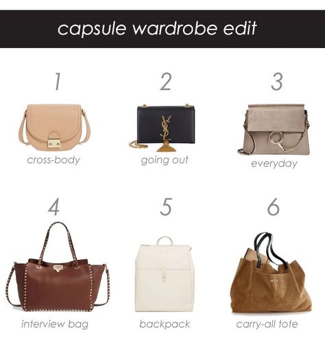 Purse Capsule Wardrobe, Preppy Chic Outfits, Minimal Wardrobe, Trendy Bags, Parisian Chic Style, Classic Style Outfits, Fashion Top Outfits, Wardrobe Planning, Best Purses