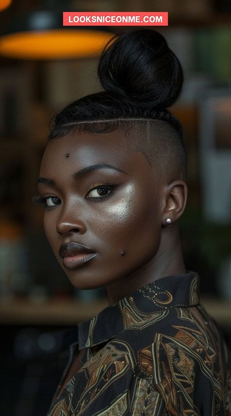 Get inspired by 27 shaved sides with ponytail hairstyles for black women. Elevate your style with these chic and daring ideas! Hair Braided Into A Ponytail, Shaved Sides With Ponytail, Ponytail With Shaved Sides And Back, Shaved Side Hairstyles African American, Ponytail Hairstyles Short Hair, Tattoo Designs Upper Arm, Side Shaved Hairstyles, Ponytail For Black Women, Side Shave