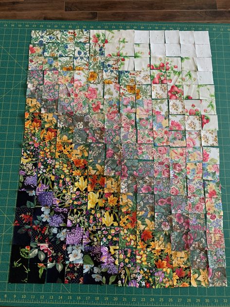 First Pass – “Watercolour” Quilt | jmn Watercolor Quilt, Quilting Designs Patterns, Flower Quilts, Landscape Quilts, Patchwork Quilt Patterns, Quilting Crafts, Scrap Quilts, Crazy Quilts, Square Quilt