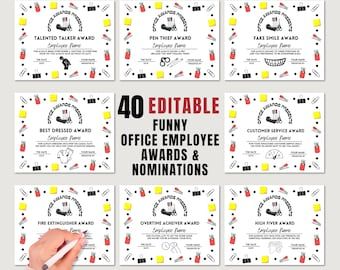 Funny Employee Appreciation Awards 60 Printable Staff Recognition Certificates, Funny Gift for Employee and Colleagues, Coworker Gift Tags - Etsy Funny Employee Awards, Employee Appreciation Awards, Funny Awards Certificates, Staff Awards, Funny Awards, Office Employee, Employee Awards, Employee Morale, Funny Printables