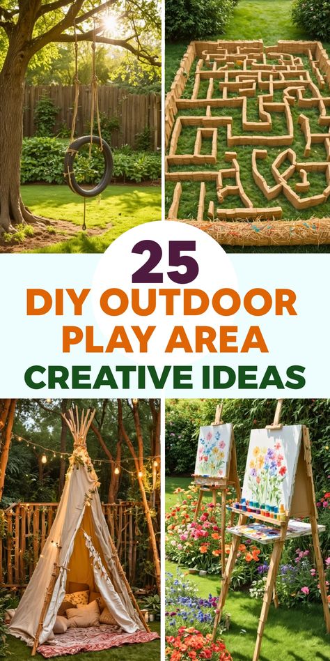 Are you tired of hearing “I’m bored” from kids every summer? Keeping children entertained outdoors can be hard. Diy Outdoor Play Area, Magical Playground, Backyard Activities For Kids, Diy Outdoor Play, Outdoor Kids Play Area, Backyard Activities, Outdoor Play Spaces, Play Area Backyard, Backyard Kids