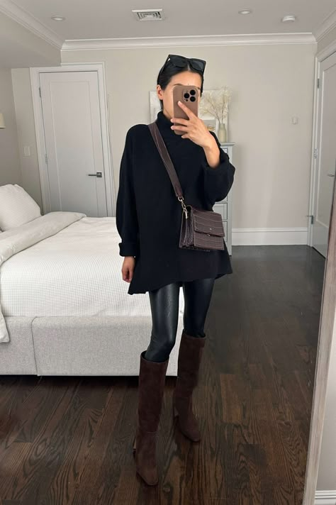 how to style chocolate brown knee high boots for fall 2023 // petite narrow calf Steve Madden boots Suede Knee High Boots Outfit, Brown Suede Boots Outfit, Brown Knee High Boots Outfit, Petite Fall Outfits, Suede Boots Outfit, Corporate Girlie, Levis Wedgie Jeans, Better Fashion, Teacher Ootd