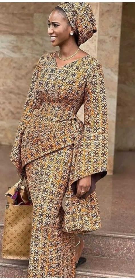 Long Simple Ankara Gown, Brown Ankara Dress, Latest Simple Ankara Gown Styles, Brown Ankara Dress Styles, Ankara Eid Outfits, Simple Ankara Gowns For Women, Eid Ankara Styles, Nigerian Ankara Styles Dresses, Atampa Styles Gown