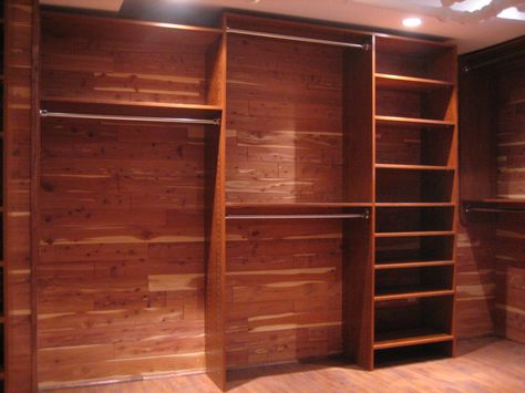 Cedar Closet Ideas, Cedar Lined Closet, Closet Design Ideas, Basement Closet, House Closet, Walk In Closet Design, Cedar Closet, Closet Remodel, Dream Closets