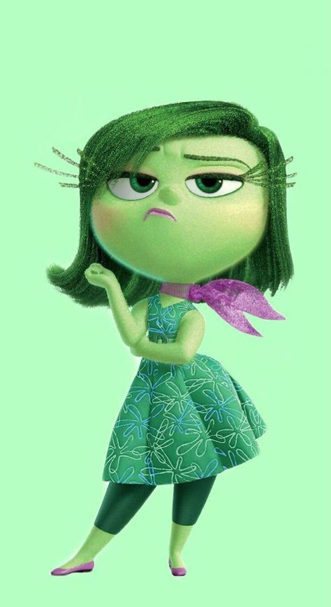 Inside Out Party Ideas, Disgusted Inside Out, Movie Inside Out, Inside Out Characters, Whatsapp Wallpaper Cute, Green Characters, Disney Inside Out, Pinturas Disney, Character Wallpaper