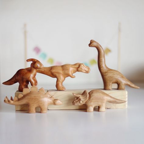 Papaofsaurs - InspireUplift Marketplace Wooden Dinosaur, Whittling Projects, Dinosaur Play, Dino Toys, Ash Tree, Wood Carving Designs, Baby Dinosaurs, Toy Baby, Wooden Figurines