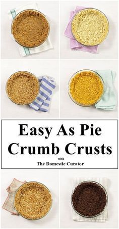 These 6 pie crumb crust recipes can be a dessert game-changer for the new baker because they are so fast and forgiving to prepare.  #cereal #cracker #crumbs #crust #desserts #easy #graham #no-bake #fillings #pie #pretzel #recipes #saltine Cookie Crumb Pie Crust Recipe, Cookie Crumb Pie Crust, Crumb Crust For Pie, No Bake Pie Crust, Crumb Pie Crust, Cookie Crumb Crust, Bariatric Keto, Lemon Cheesecakes, Pretzel Desserts