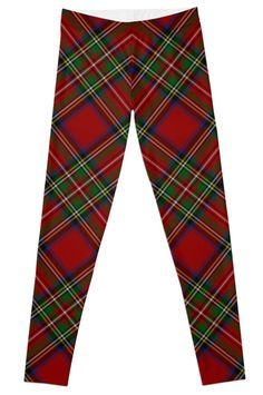 Super stretchy and durable polyester full-length leggings. Vibrant high-quality sublimation print across the front and back. Size range XXS-XL. The Royal Stewart TartanHouse of Stuart royal clan tartan in red and blue weave with a fine green and white line is also the personal tartan of Her Majesty Queen Elizabeth II Tartan Leggings, Royal Stewart Tartan, Plaid Leggings, Blue Weave, Stewart Tartan, Scottish Kilts, Pattern Leggings, Custom Leggings, Patterned Leggings