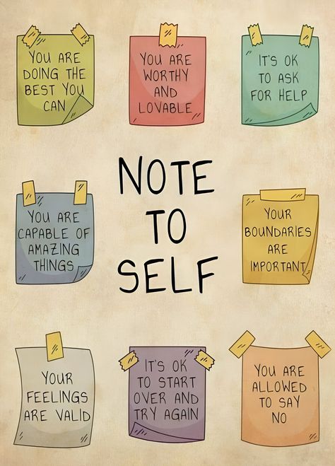 Note For Myself, Kindness Notes, Sticky Notes Quotes, Speak Kindly, Quote Jar, Reminders Quotes, Mental Health Activities, Diy Journal Books, Journal Books