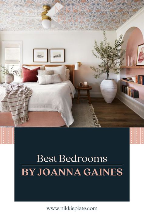 Best NEW bedrooms by Joanna Gaines from Fixer Upper; here are the top bedrooms from Joanna Gaines that you haven’t seen yet! Magnolia Master Bed, Joanna Gaines Master Bedrooms Decor, Joanna Gaines Bedrooms, Fixer Upper Bedroom Joanna Gaines, Floral Theme Bedroom, Joanna Gaines Farmhouse Bedrooms, Joanna Gaines Bedroom Ideas Master Suite, Magnolia Bedroom Ideas, Joanna Gaines Bedroom Ideas