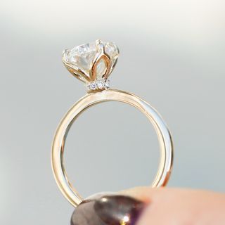 Beautiful Oval Engagement Rings, Hidden Diamond Engagement Ring, Hidden Accent Engagement Ring, Invisible Halo Engagement Ring, Oval Engagement Ring Settings Side View, Oval Engagement Ring Setting, Oval Ring With Hidden Halo, Solitaire Ring Designs Engagement, Oval Engagement Ring With Hidden Halo