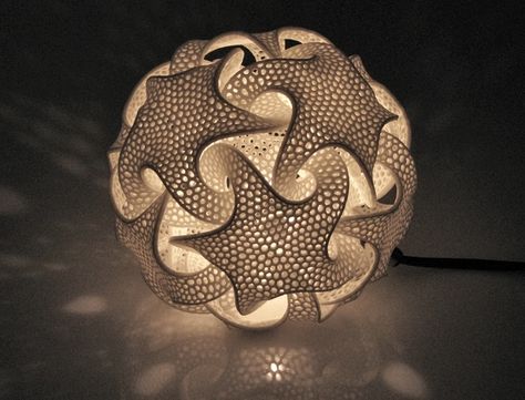 Complex Geometric Lamp Designs Produced with 3D Printing Beach House Lighting, Geometric Lamp, Accent Lamps, Math Crafts, Creative Accessories, 3d Printing Projects, Math Art, Art Lesson Plans, Accent Lamp