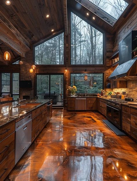 Bloxburg Inspiration, Dreamy Interiors, Log Houses, Cabin Kitchen, Barn Style House Plans, Dream Life House, Pantry Shelving, Rustic Home Design, Katherine Mcnamara