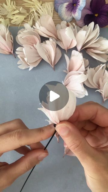 Wafer Paper Peony Template, How To Make Peony Flowers, Paper Flower Peony, Peony Flower Template, Peony Crepe Paper Flower Tutorial, Peony Paper Flower Template, How To Make Flowers, Paper Flowers Craft Tutorial, Peony Template