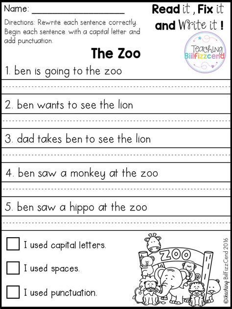 Kindergarten Sentence Writing Worksheets 1st Grade Writing Worksheets, Writing Sentences Worksheets, Writing Practice Worksheets, 2nd Grade Writing, 1st Grade Writing, First Grade Worksheets, First Grade Writing, Read And Write, First Grade Reading