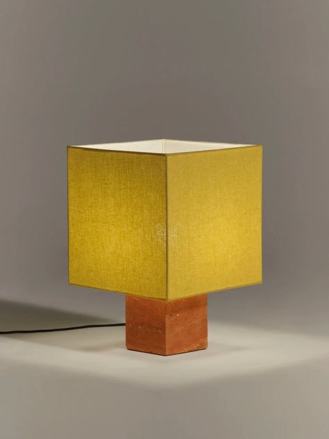 Roma I Table Lamp - Yellow, Table & Task Lamps – Claude Home Red Travertine, Travertine Table, Deco Luminaire, Travertine Stone, Structure Design, Luxury Linen, Decoration Design, Lamp Design, Home Lighting