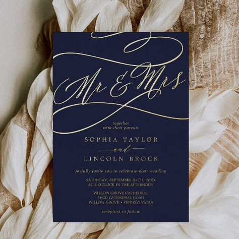 Navy And Gold Invitations, Dark Blue And Gold Wedding Theme, Deep Blue Wedding Theme, Navy Blue And Black Wedding, Dark Blue And Gold Wedding, Midnight Blue Wedding Theme, Navy Champagne Wedding, Dark Blue Wedding Theme, Dark Blue Party