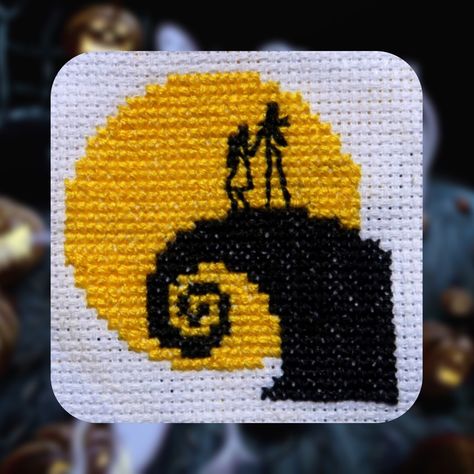 Jack and Sally Nightmare before Christmas cross stitch kit Nightmare Before Christmas Embroidery Patterns, Tim Burton Cross Stitch, Jack And Sally Cross Stitch, Nightmare Before Christmas Cross Stitch, Needlework Christmas, Sally Nightmare, Sally Nightmare Before Christmas, Christmas Embroidery Patterns, Pixel Art Templates