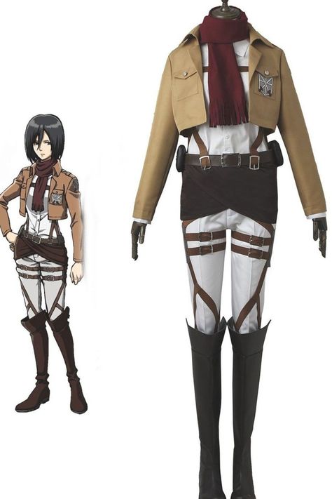 Attack On Titan Costume, Mikasa Ackerman Cosplay, Mikasa Cosplay, Mikasa Ackerman, Anime Cosplay Costumes, Anime Inspired Outfits, Anime Dress, Anime Merchandise, Anime Costumes