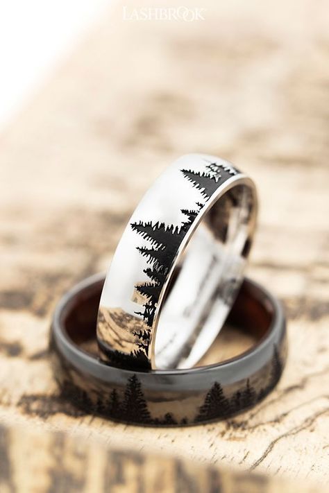 Ring Finishes, Michael Ryan, Chrome Wedding, Alternative Wedding Bands, Jewelry Drawing, Men's Wedding Ring, Future Wedding Plans, Outside Wedding, Tree Wedding