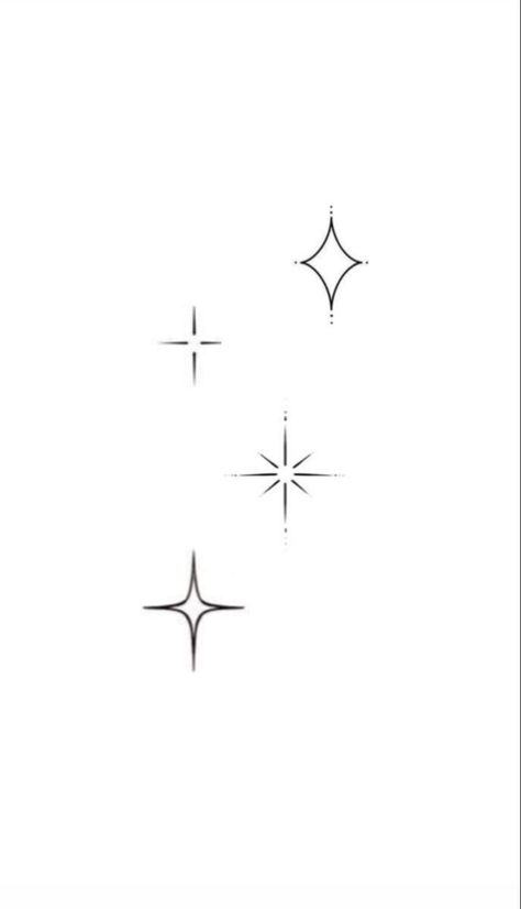 Minimalistic Stars Tattoo, Cosmic Star Tattoo, White Ink Star Tattoo, Star Tattoos On Arm, Sparkle Tattoo Stencil, Small Star Tattoos For Women, Stars Tattoo Stencil, Star Minimalist Tattoo, Star Line Tattoo