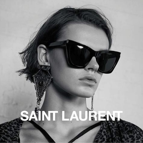 saint laurent eyewear campaign!!! sooo excited about this! shot by one of my favs @collierschorrstudio 🖤 Ysl Kate, Ysl Fashion, Ysl Sunglasses, Saint Laurent Sunglasses, Ladies Sunglasses, Stylish Glasses, Luxury Eyewear, Black Silhouette, Wearing Glasses