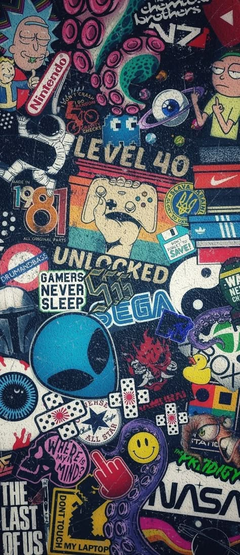 Sticker Bomb Wallpaper, Iphone Background Art, رورونوا زورو, Best Wallpaper Hd, Best Graffiti, Iphone Wallpaper For Guys, Graffiti Wallpaper Iphone, Wallpaper Instagram, Graffiti Wallpaper