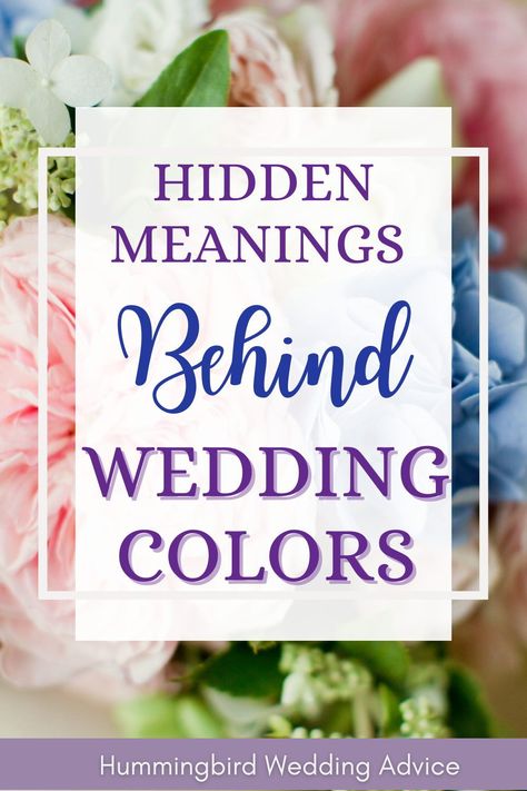 Colors are a big part of weddings. While you can choose your wedding colors based off what you find appealing and beautiful, or pick your wedding colors to match a theme, you can also learn more about the hidden meanings behind your wedding colors. Knowing what colors can represent, symbolize, or showcase can add more layers of meaningfulness to your wedding! // wedding colors // wedding theme ideas // hidden meanings behind wedding colors // themes at weddings // brides // grooms // planning Wedding Colors Meaning, Wedding Color Meanings, Color Ideas For Weddings Colour Palettes, Unpopular Wedding Colors, Formal Wedding Colors Schemes, Country Wedding Colors Summer, Rare Wedding Colors, Wedding Theme Ideas 2025, How To Choose Your Wedding Colors