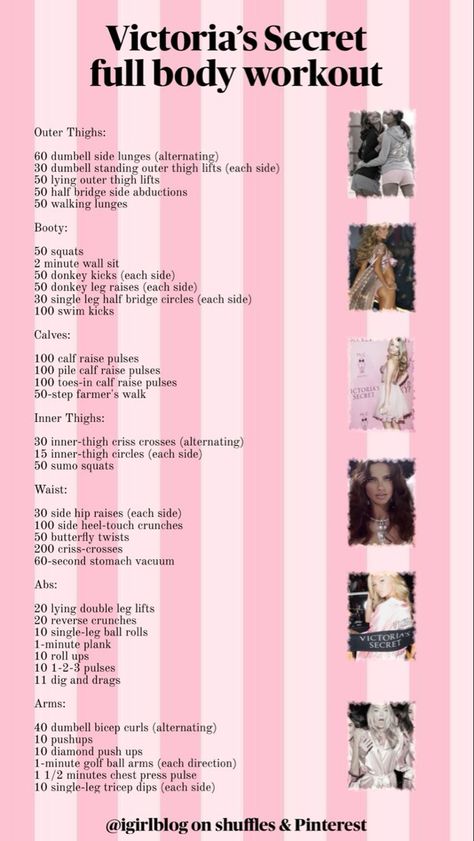 Angel Workout, Full Body Workout Plan, Summer Body Workout Plan, Victoria Secret Workout, Summer Body Workouts, Quick Workout Routine, Body Workout Plan, At Home Workout Plan, Weight Workout Plan