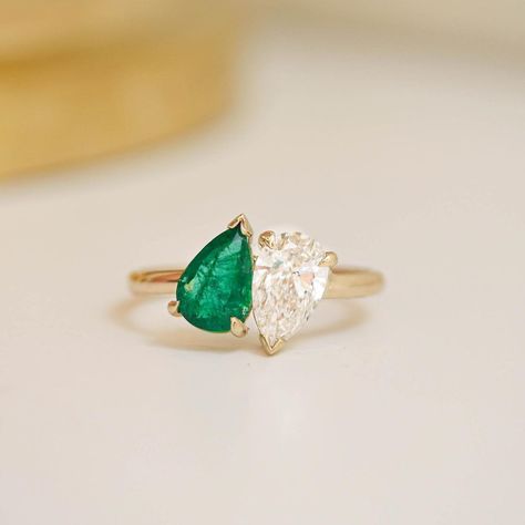 Pear wedding ring