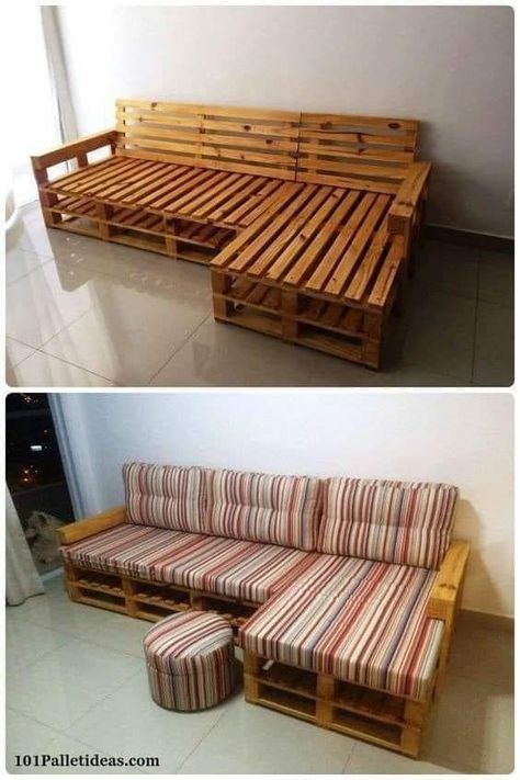 Diy Pallet Decoration, Diy Pallet Couch, Pallet Couch, Wooden Pallet Furniture, Pallet Project, Diy Couch, Pallet Decor, Diy Furniture Easy, Backyard Diy