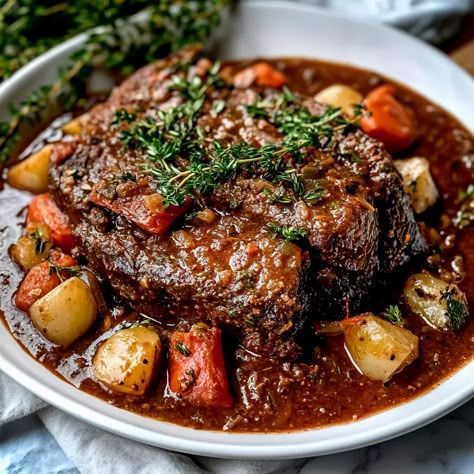 Italian Pot Roast: A Hearty and Flavorful Recipe Oven Pot Roast Recipes Beef, Beef Coulotte Roast, Roast Dinner Crockpot, Tender Roast Recipes, Italian Beef Roast Crockpot, Pot Roast Crock Pot Recipes Red Wine, Pot Roast Crock Pot Recipes Tomato Sauce, Pot Roast Natashas Kitchen, Vegetable Pot Roast