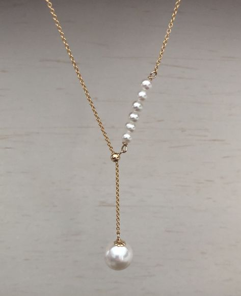 Minimalist Pearl Necklace, Handmade Pearl Necklace For Wedding, Pearl Diy Jewelry, Pearl Jewelry Ideas, Gold Necklace Set Design, Gold Necklace Set Indian, Diamond Necklace Set Indian, Diy Chain Necklace, Necklace Women Silver