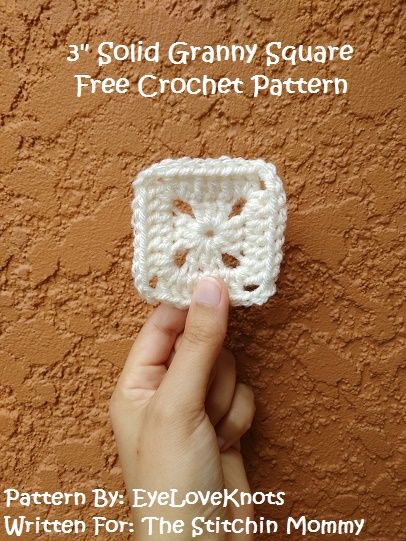 Crochet Granny Squares Patterns, Solid Granny Square, Granny Square Häkelanleitung, Knitting Patterns Free Blanket, Pixel Crochet, Haken Baby, Crochet Granny Squares, Crochet Square Patterns, Granny Squares Pattern