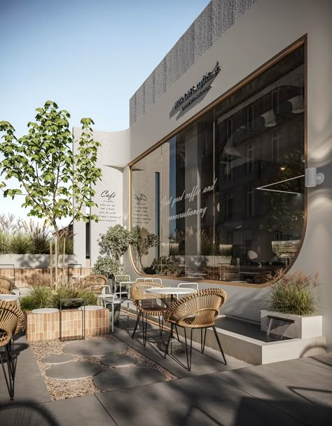 mur cafe in ksa :: Behance Linkedin Design, Restaurant Design Rustic, Coffee Shop Architecture, Coffee Shop Concept, Shop Architecture, Modern Restaurant Design, Outdoor Restaurant Design, Cafe Seating, Cozy Interior Design