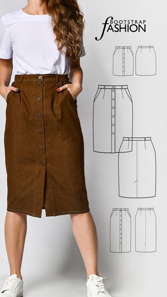 Denim Midi Skirt Outfit, A Line Skirt Outfits, Pola Rok, Linen Style Fashion, A Line Midi Skirt, Fashionista Outfits, Denim Skirt Fashion, Skirt Sewing Pattern, Sewing Easy