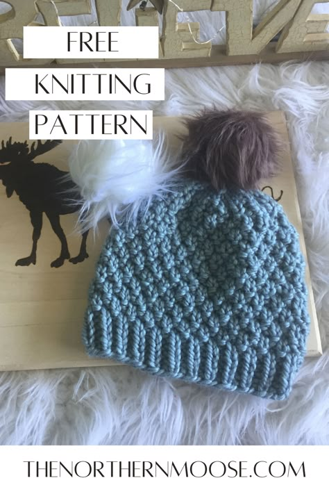 Seed Stitch Hat, Free Knit Pattern, Easy Knit Hat, Beanie Knitting Patterns Free, Stitch Hat, Knit Beanie Pattern, Knitting Patterns Free Beginner, Knitting Patterns Free Sweater, Hat Patterns Free