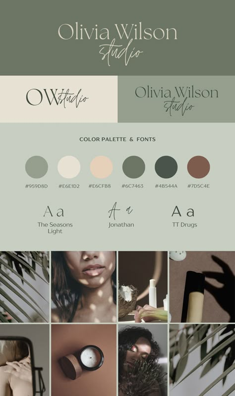 Fit Branding, Branding Mood Board Inspiration, Business Kit, Brand Kits, Brand Board Template, Green Branding, Premade Branding Kit, Style Guide Design, Business Branding Inspiration