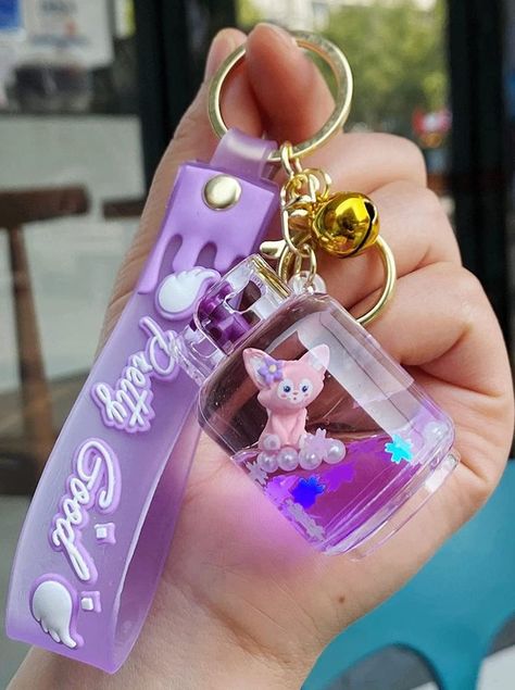 Cute bottle and floating fox design makes your keychain quite creative and unique. This keychain is made of acrylic and stainless steel key ring material which is durable, environmental and safe. #key_chain #key_ring #backpack_charm Chains Aesthetic, Emo Accessories, Cute Bottle, Ring Decoration, Cool Keychains, Kawaii School Supplies, Cute Emo, Backpack Charm, Fox Design