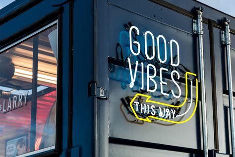 Happy As Larry on Behance Food Truck Branding, Food Truck Design Interior, Truck Branding, First Home Checklist, Mechanic Shop Decor, Pizza Truck, Container Restaurant, Food Truck Business, Cafe Concept