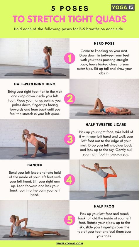 Strengthen Knees, Post Workout Stretches, Quad Muscles, Quads And Hamstrings, Quad Stretch, Quad Exercises, Hamstring Stretch, Knee Pain Relief, Yoga Poses For Beginners