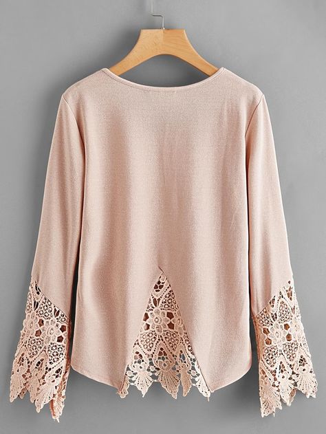 Attractive Dresses, Nursing Wear, Casual Wear Dress, Elegant Blouse Designs, Shirts Women Fashion, Pink Tshirt, Lace Panelled, V Cuts, Knitwear Women